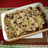 recette Crumble poire et pépites de chocolat