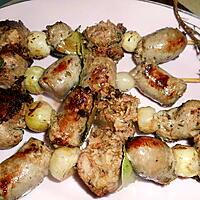 recette Brochettes d andouillette et saucisse