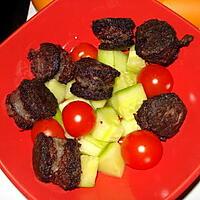 recette Salade de boudin noir avec concombre et tomate cerise