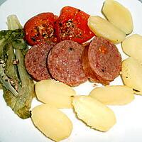 recette SAUCISSON ET PETITS LEGUMES VAPEUR