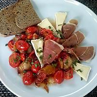 recette Pêches et salade aux tomates