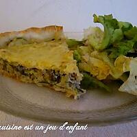 recette Quiche aux courgettes , champignons et thon