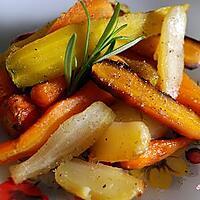 recette carottes rôties au miel et romarin