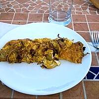 recette omelette aux oignons et aux pomme de terre  à la plancha