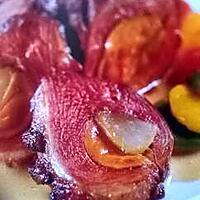 recette magret farcis au foie gras et aux poires.