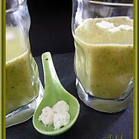 recette Soupe courgettes bacon et chèvre