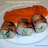 recette CABILLAUD AU LARD FARCI D'ESTRAGON