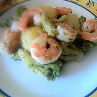 recette Scampi au brocolis et pomme de terre