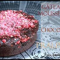 recette ** la recette du merveilleux gâteau fondant/mousseux au chocolat de L.Salomon avec de la fraise et des pralines rose !**