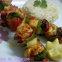 recette Brochettes de poulets et légumes