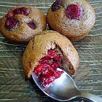 recette Muffins pralinoise et son coeur de framboise