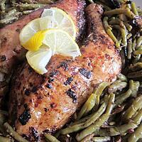 recette Poulet au Four et ses Haricots Vert