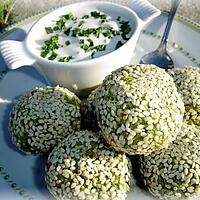 recette Croquettes de petits pois au sésame et parmesan