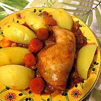 recette Poulet facon coq au vin sans vin