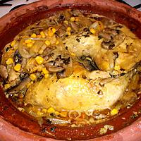 recette Tajine de poulet aux maïs et champignons