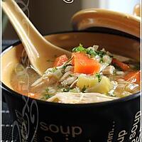 recette ~Soupe réconfortante à l'orge et au poulet~