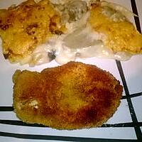 recette gratin de fonds d'artichaut,escalope de poulet panée
