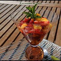 recette salade de fraises et mangues au sirop de miel d'oranger