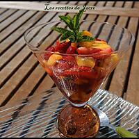 recette salade de fraises et mangues au sirop de miel d'oranger