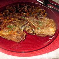 recette cotes  d  agneau  aux pois chiches,,courgettes ......