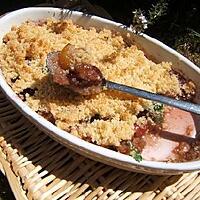 recette Crumble aux cerise ;  angélique confite et kirch