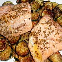 recette Pavé de saumon aux courgettes et cumin