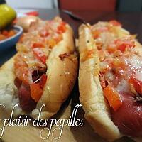 recette ~Hot dogs garnis au four~