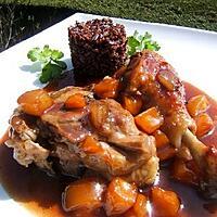 recette Cuisses de canard confites aux abricots et riz noir