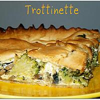 recette Tourte aux brocolis et champignons