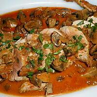 recette Filet mignon de porc au paprika fumé et aux champignons de paris