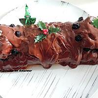 recette Bûche chocolat, mascarpone, griottes