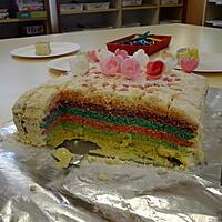 recette RAINBOW CAKE pour l anniversaire de JADE a l ecole