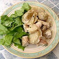 recette Salade tiède de pomme de terre au poulet à la crème