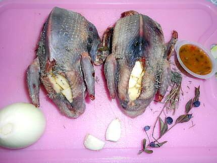 Recette de PIGEONS ROTIS EN COCOTTE