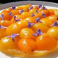 recette Tatin d'abricots au tilleul et fleurs de sauges fraiches