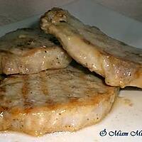 recette COTE DE PORC MOUTARDE MARINEE A L'HUILE DE TRUFFE & SIROP D'ERABLE