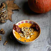 recette Soupe d'hiver au butternut, bacon et gorgonzola