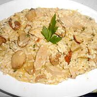 recette RISOTTO CEPES BOUDINS BLANC ET FOIE GRAS