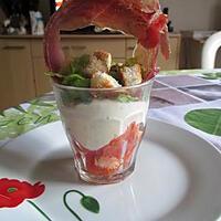 recette verrine tricolore tomates creme de ricotta