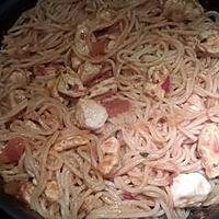 recette poulet spaghetti sauce fajitas