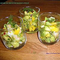 recette TARTARE DE CREVETTES MANGUE AVOCAT