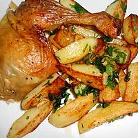 recette POULET ROTI  POMMES DE TERRE AIL ET PERSIL