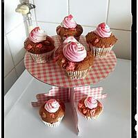 recette muffins aux pralines rose et chantilly au lait de coco