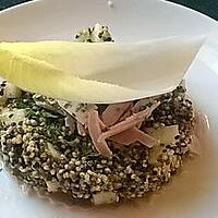 recette salade de quinoa /pomme/jambon/au citron