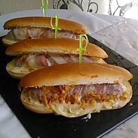 recette Hot dog bacon mozzarella saucisse enlardé