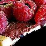 recette Tarte divine au chocolat et garniture de framboises à la crème de balsamique