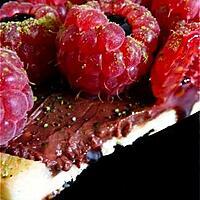 recette Tarte divine au chocolat et garniture de framboises à la crème de balsamique