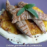 recette Aiguillettes de canard à l'ananas poêlé