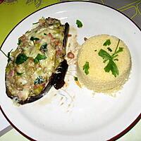 recette Aubergine farcie aux dés de jambon