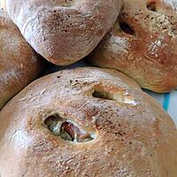 recette Fougasse individuelle olives et jambon de Pays